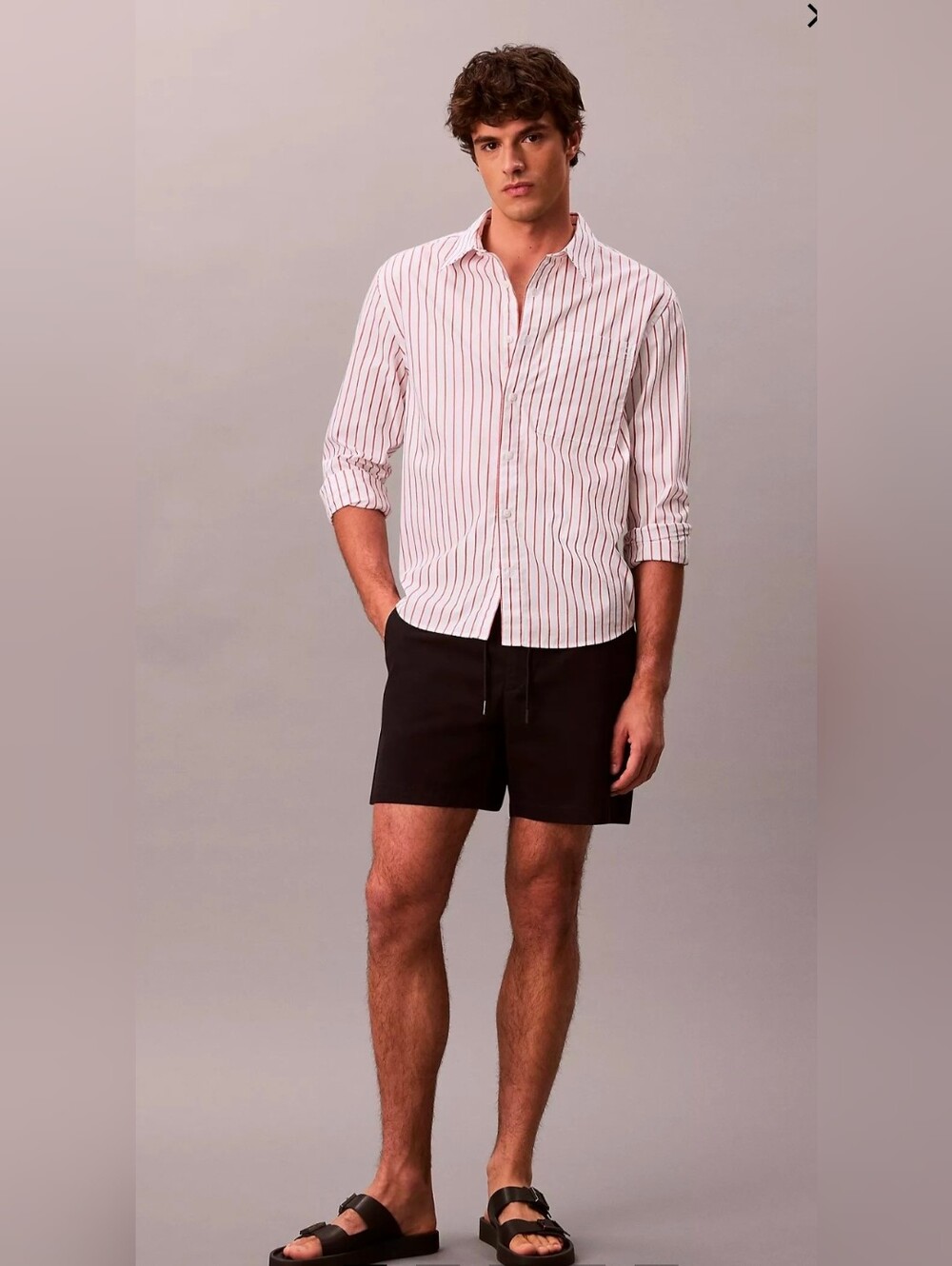 $79 Calvin Klein Mens Brushed Cotton Stretch Chino Pull-On Shorts